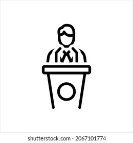 Vector Line Icon For Chairman