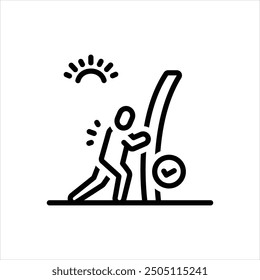 Vector line icon for challenge accepted