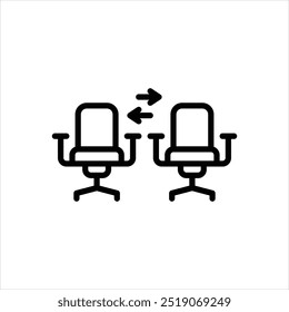 Vector line icon for change position
