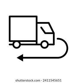 Vector line icon change transport delivery route isolated on white background