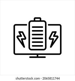 Vector line icon for charged