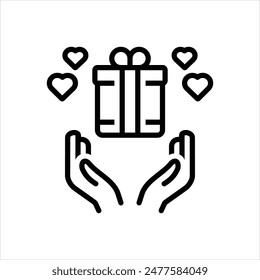 Vector line icon for charity