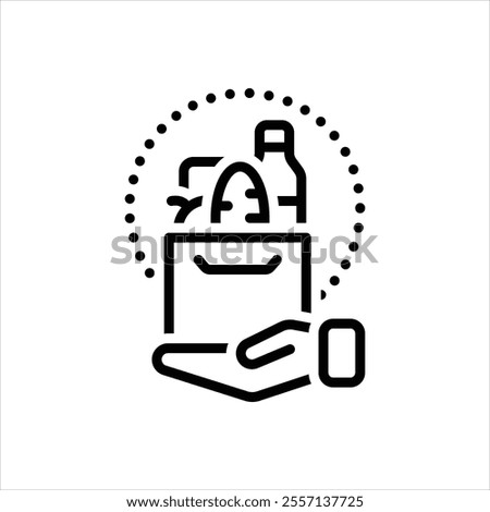 Vector line icon for charity