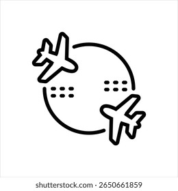 Vector line icon for charter route