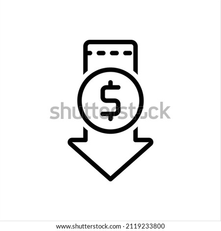 Vector line icon for cheapest