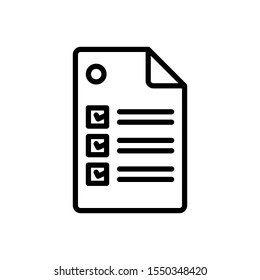 Vector line icon for checklist