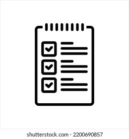 Vector line icon for checklist