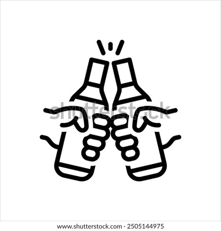 Vector line icon for cheers