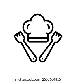 Vector line icon for chef hat