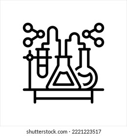 Vector line icon for chem 