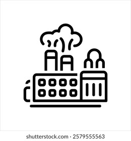 Vector line icon for chemical industry