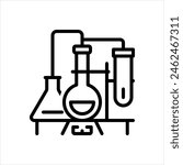 Vector line icon for chemistry