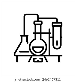 Vector line icon for chemistry