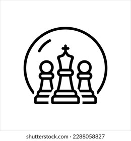 Vector line icon for chess