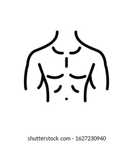 Vector line icon for chest