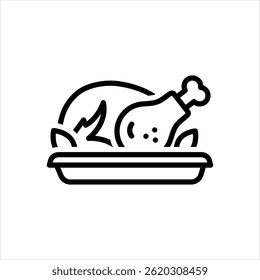 Icono de línea de Vector para pollo