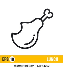 Vector line icon chicken