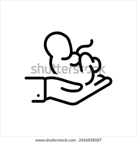 Vector line icon for child birth