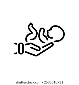 Vector line icon for childbirth