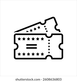 Vector line icon for cinema ticket
