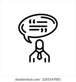 Vector line icon for citation