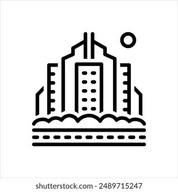Vector line icon for city
