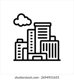 Icono de línea de Vector para paisaje urbano