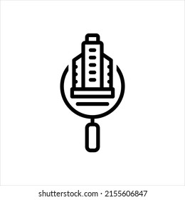 Vector line icon for citysearch
