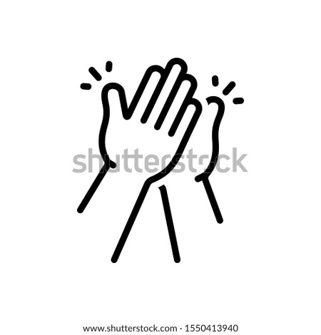 Vector line icon for clap