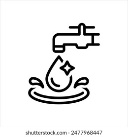 Vector line icon for clean water