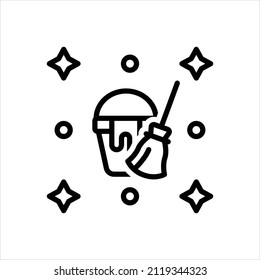 Icono de línea del vector para la limpieza