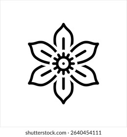Vector line icon for clematis