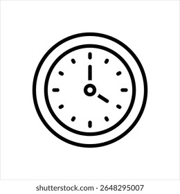 Vector line icon for clock