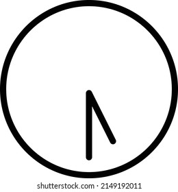 Vector line icon clock half past six in the morning for ramadan