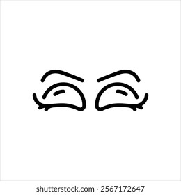 Vector line icon for closed eye