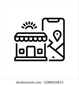 Icono de línea de vector para la más cercana