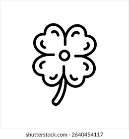 Vector line icon for clover leaf