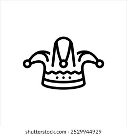 Vector line icon for clown cap