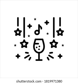 Vector line icon for club