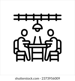 Vector line icon for co worker