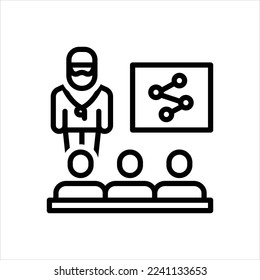 Vector line icon for coaches