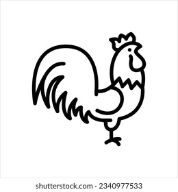 Vector line icon for cock