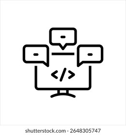 Vector line icon for coding language