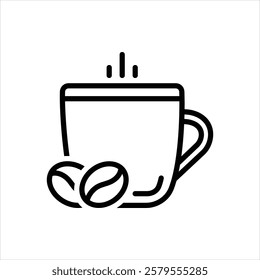 Vector line icon for coffee