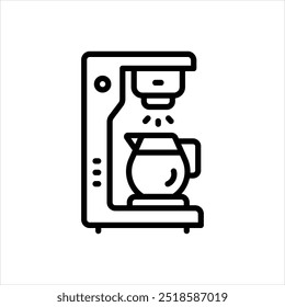 Vector line icon for coffee machine