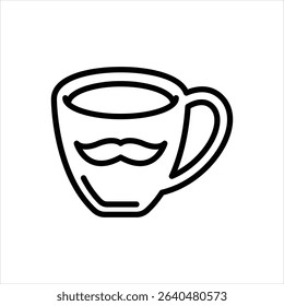 Vector line icon for coffee mug
