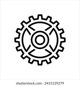 Vector line icon for cogwheel
