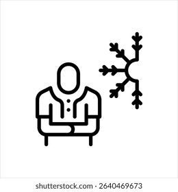 Vector line icon for cold