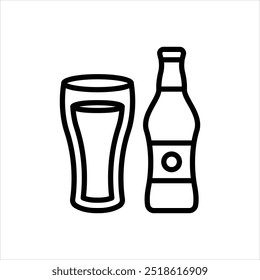 Vector line icon for cold drink