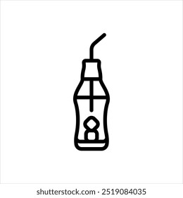 Vector line icon for cold drink